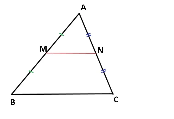 Linia mijlocie în triunghi